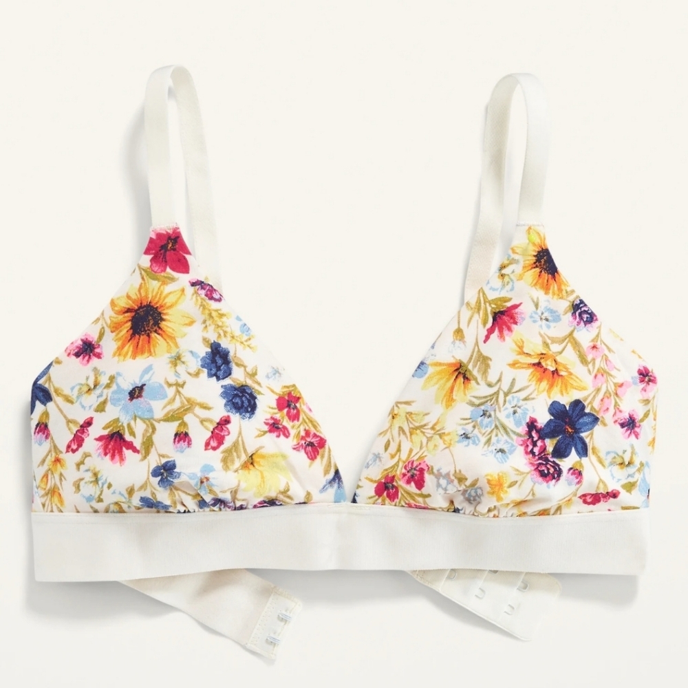 Cotton-Blend Triangle Bralette Top